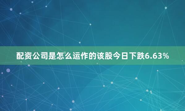 配资公司是怎么运作的该股今日下跌6.63%